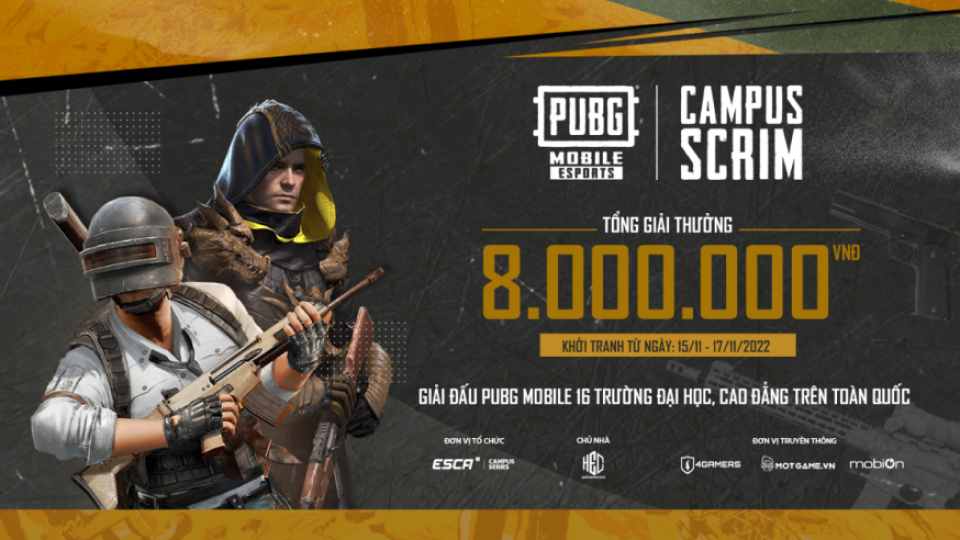 Đấu trường PUBGM Campus Scrim ra mắt cộng đồng với tổng giải thưởng trị giá 8.000.000 VNĐ